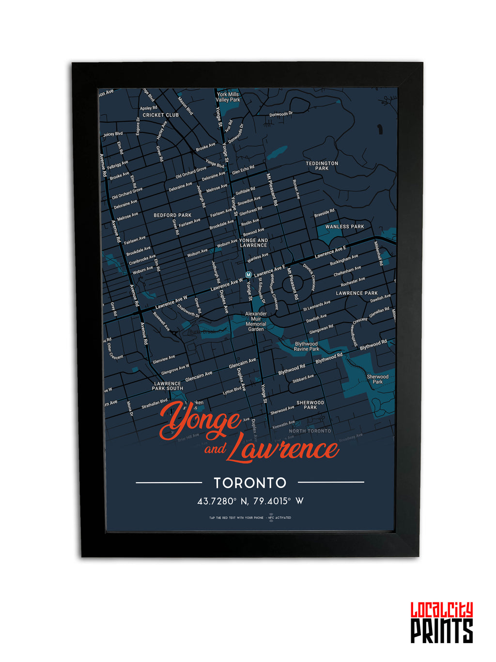 Yonge & Lawrence Map NFC Poster - Dark Theme