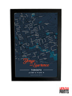 Yonge & Lawrence Map NFC Poster - Dark Theme