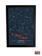 Yonge & Steeles Map NFC Poster - Dark Theme