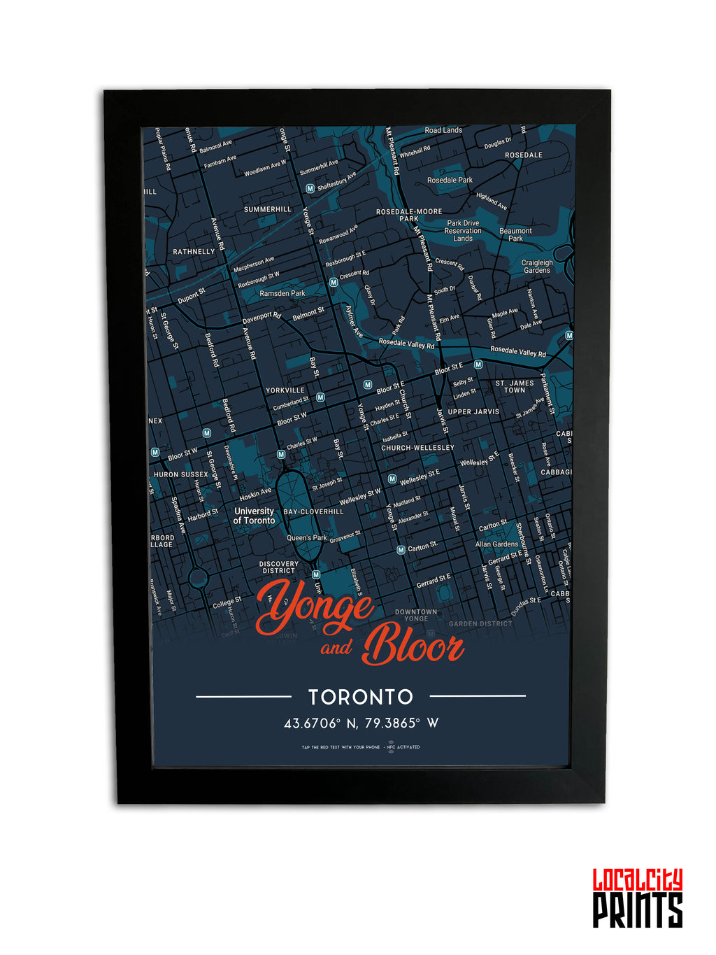 Yonge & Bloor Map NFC Poster - Dark Theme