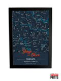 Yonge & Bloor Map NFC Poster - Dark Theme