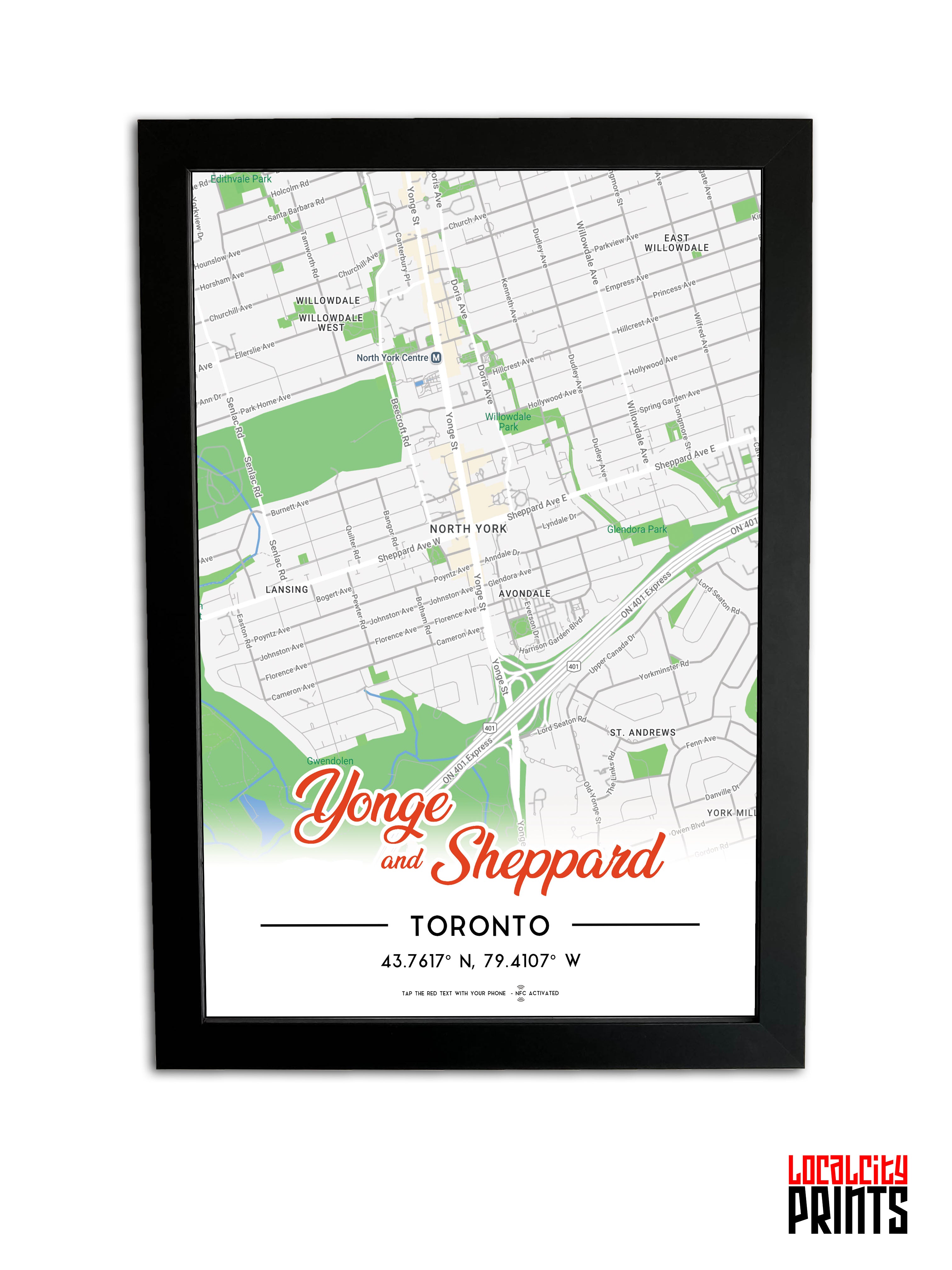 Yonge & Sheppard Map NFC Poster