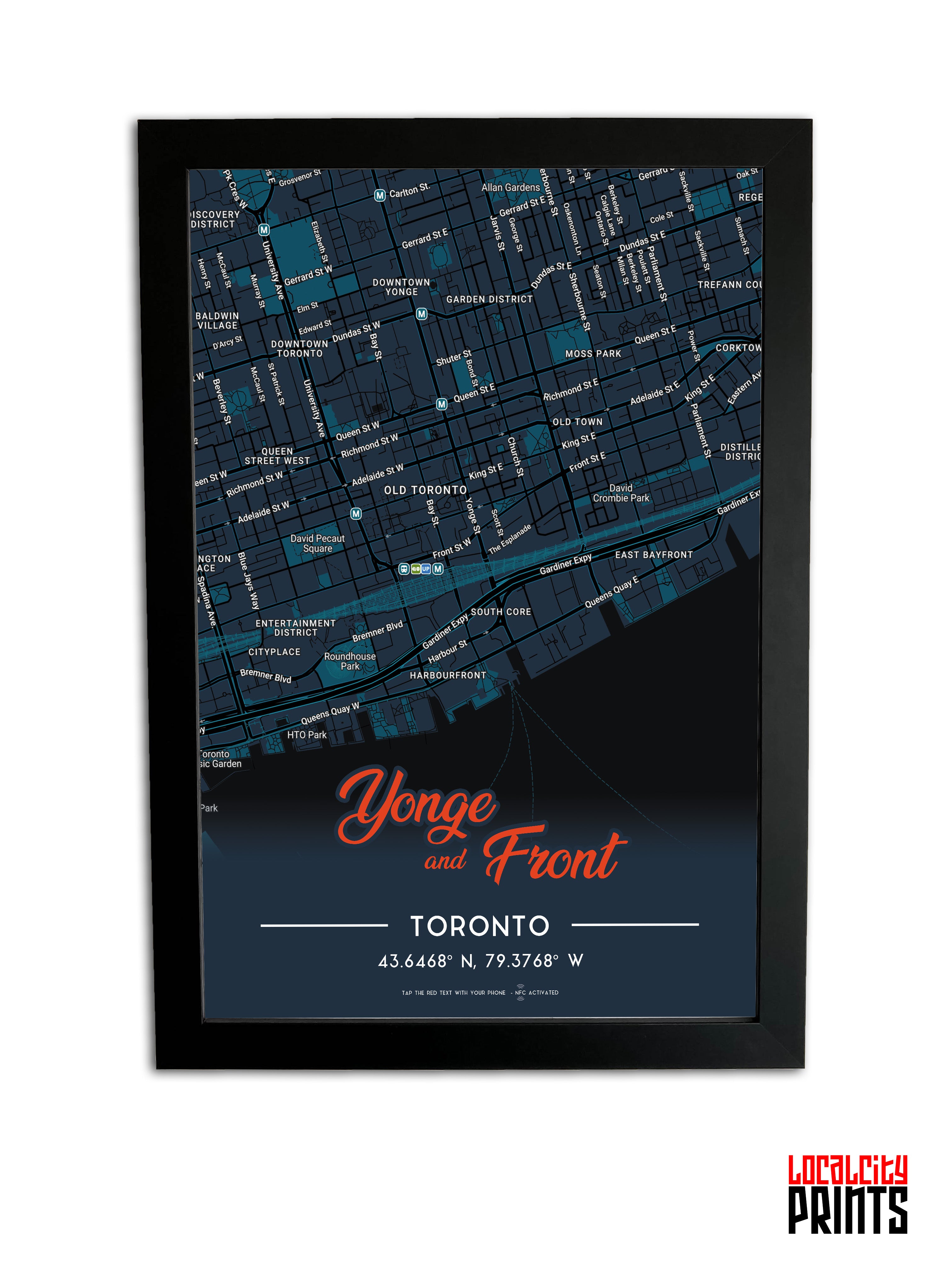 Yonge & Front Map NFC Poster - Dark Theme