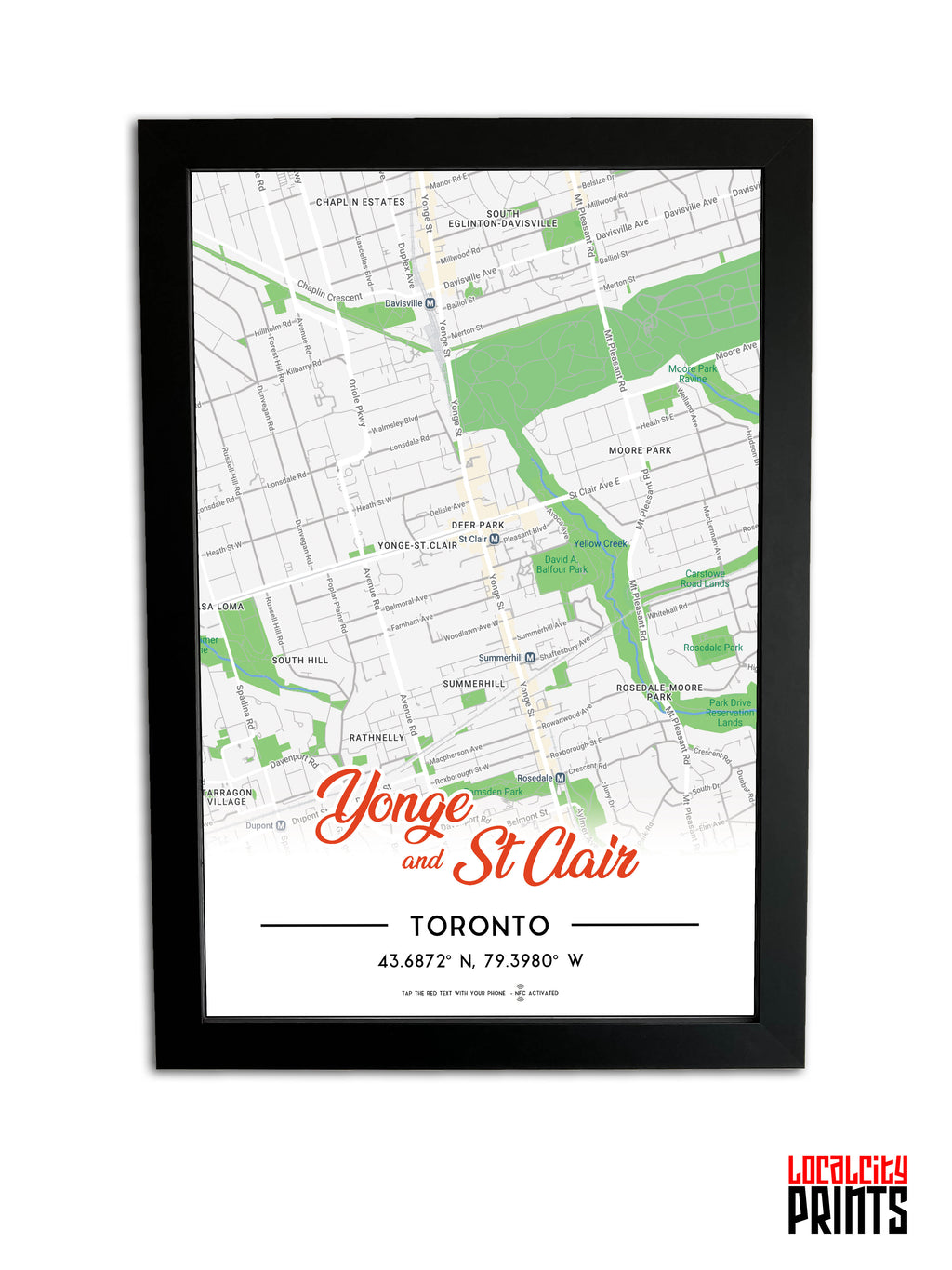 Yonge & St Clair Map NFC Poster