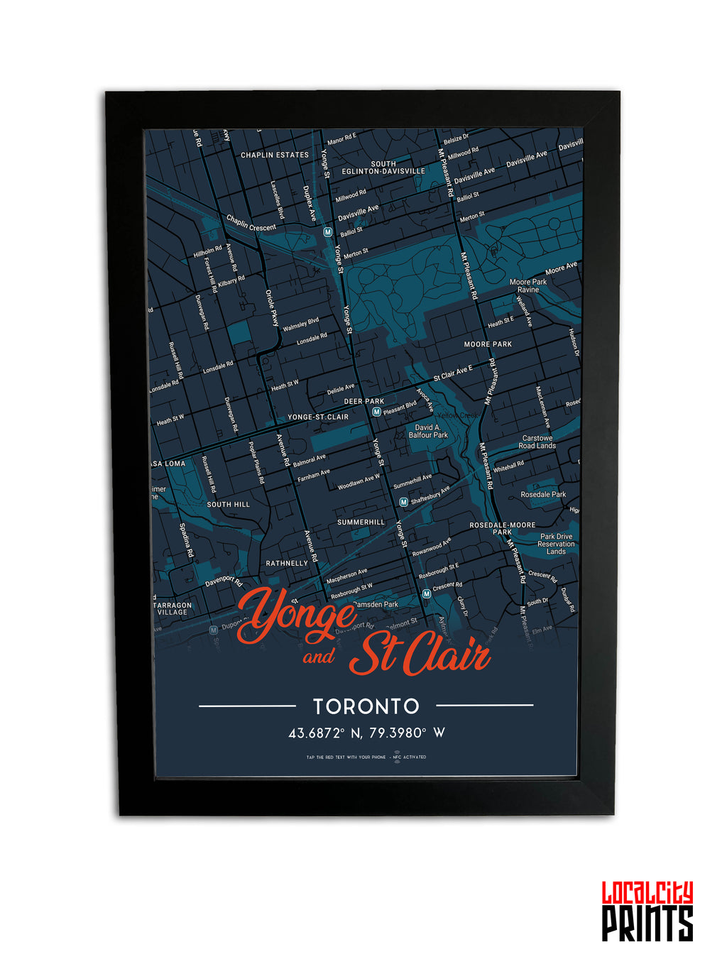 Yonge & St Clair Map NFC Poster - Dark Theme