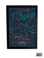 Yonge & St Clair Map NFC Poster - Dark Theme