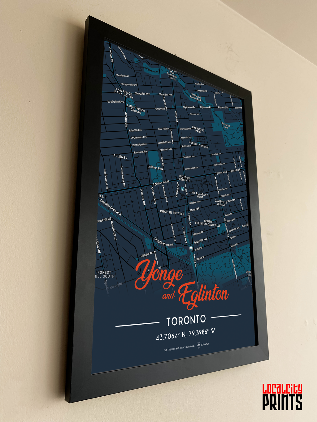 Yonge & Eglinton Map NFC Poster - Dark Theme