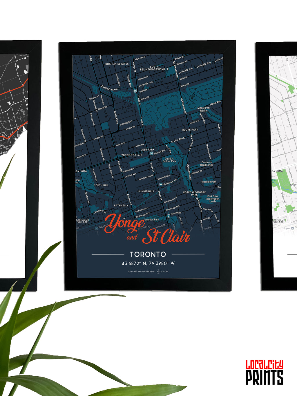 Yonge & St Clair Map NFC Poster - Dark Theme