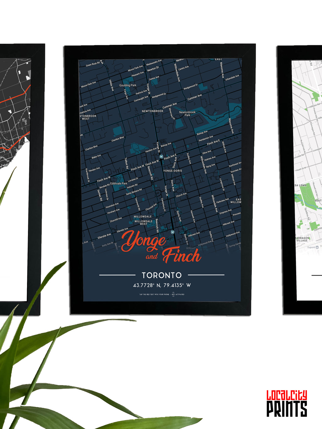 Yonge & Finch Map NFC Poster - Dark Theme