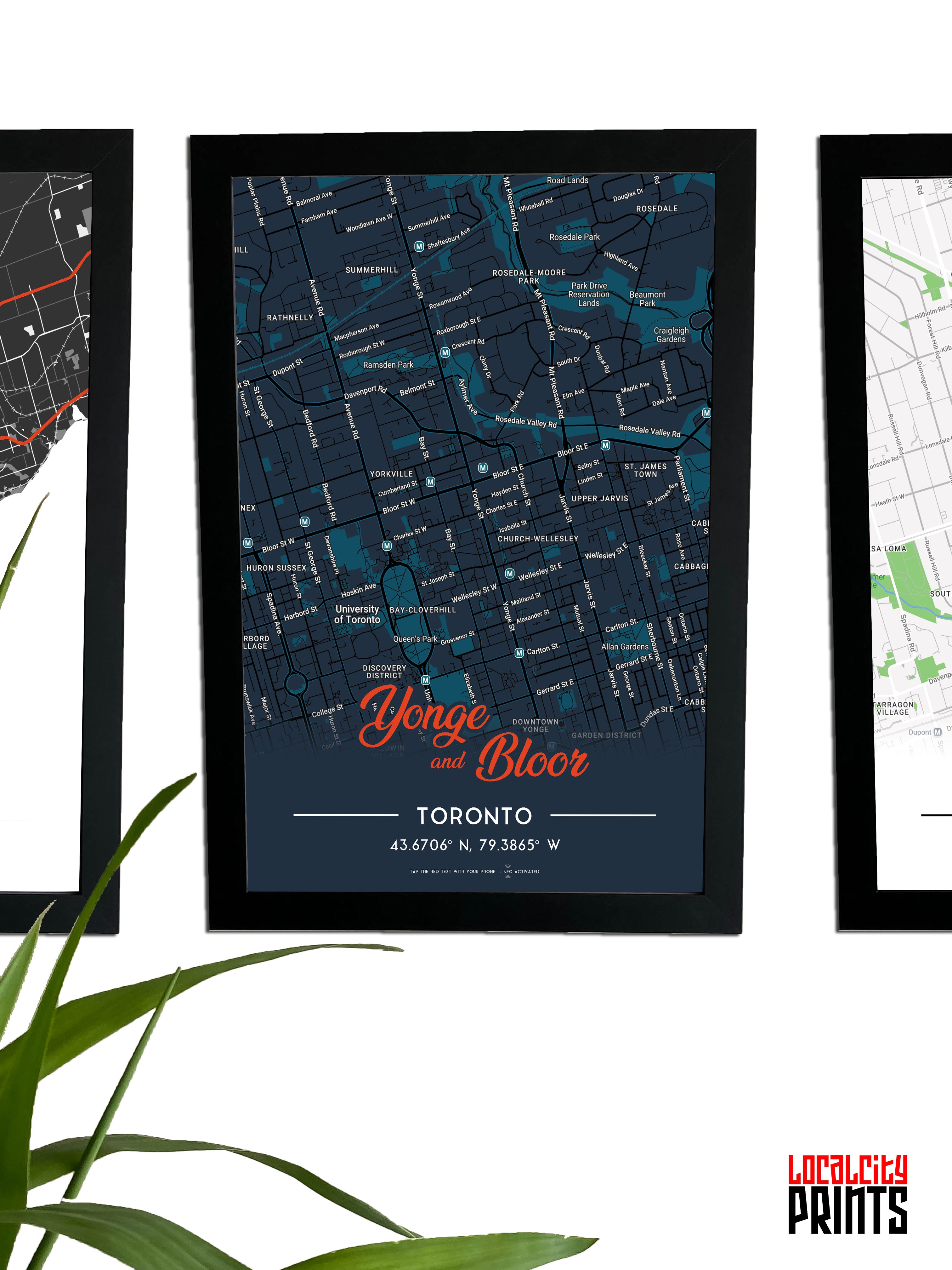 Yonge & Bloor Map NFC Poster - Dark Theme