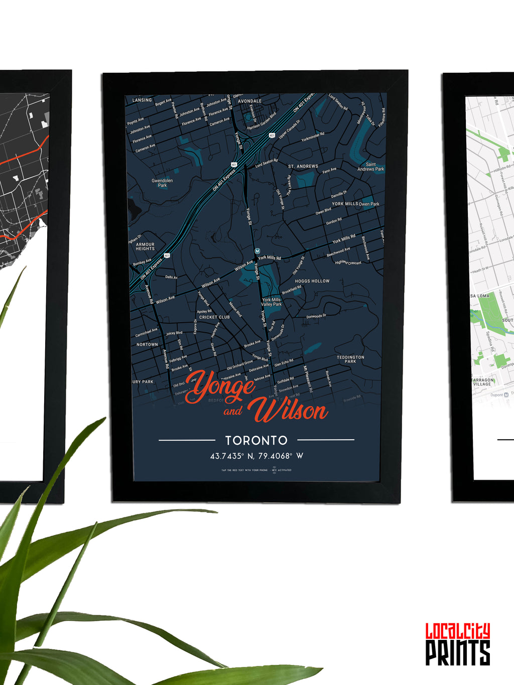 Yonge & Wilson Map NFC Poster - Dark Theme
