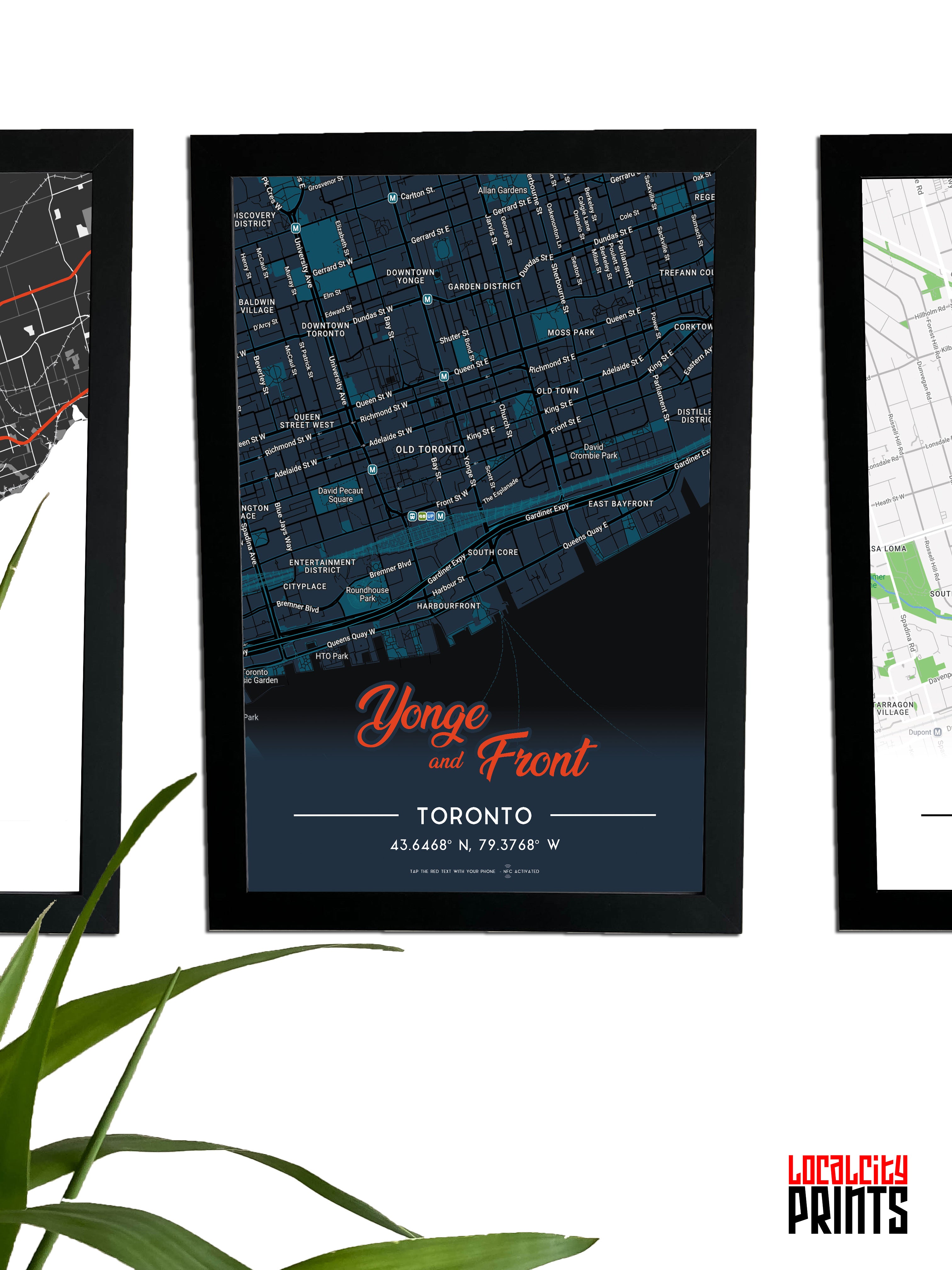 Yonge & Front Map NFC Poster - Dark Theme
