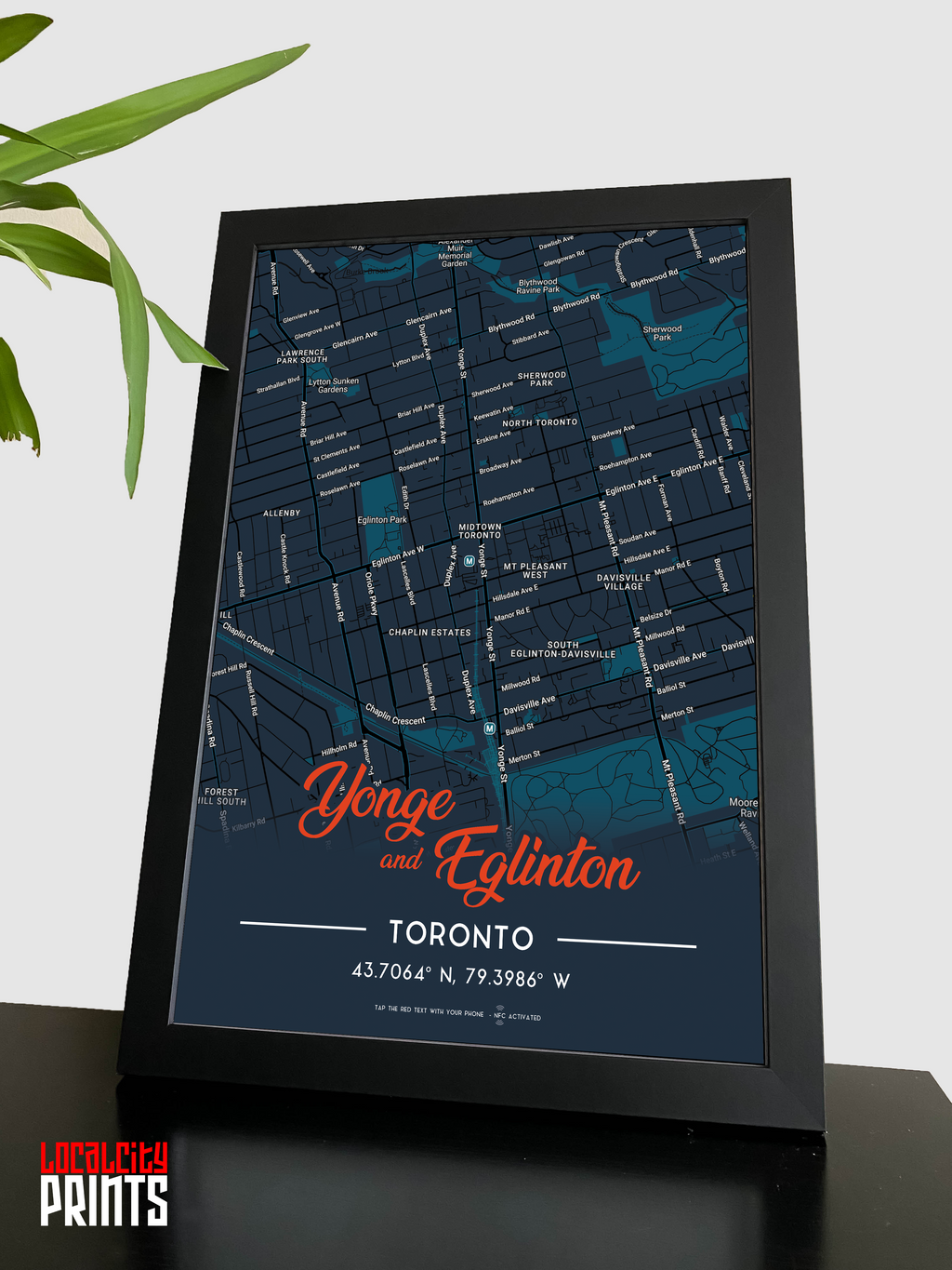 Yonge & Eglinton Map NFC Poster - Dark Theme