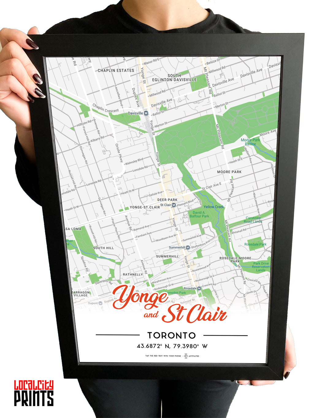 Yonge & St Clair Map NFC Poster
