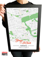 Yonge & St Clair Map NFC Poster