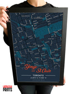 Yonge & St Clair Map NFC Poster - Dark Theme