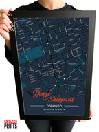 Yonge & Sheppard Map NFC Poster - Dark Theme
