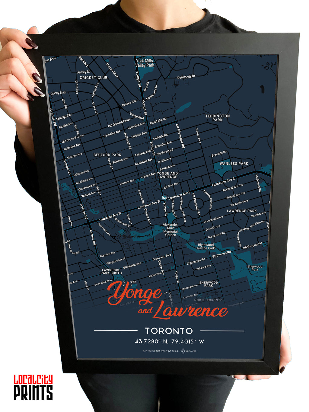 Yonge & Lawrence Map NFC Poster - Dark Theme