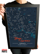 Yonge & Lawrence Map NFC Poster - Dark Theme
