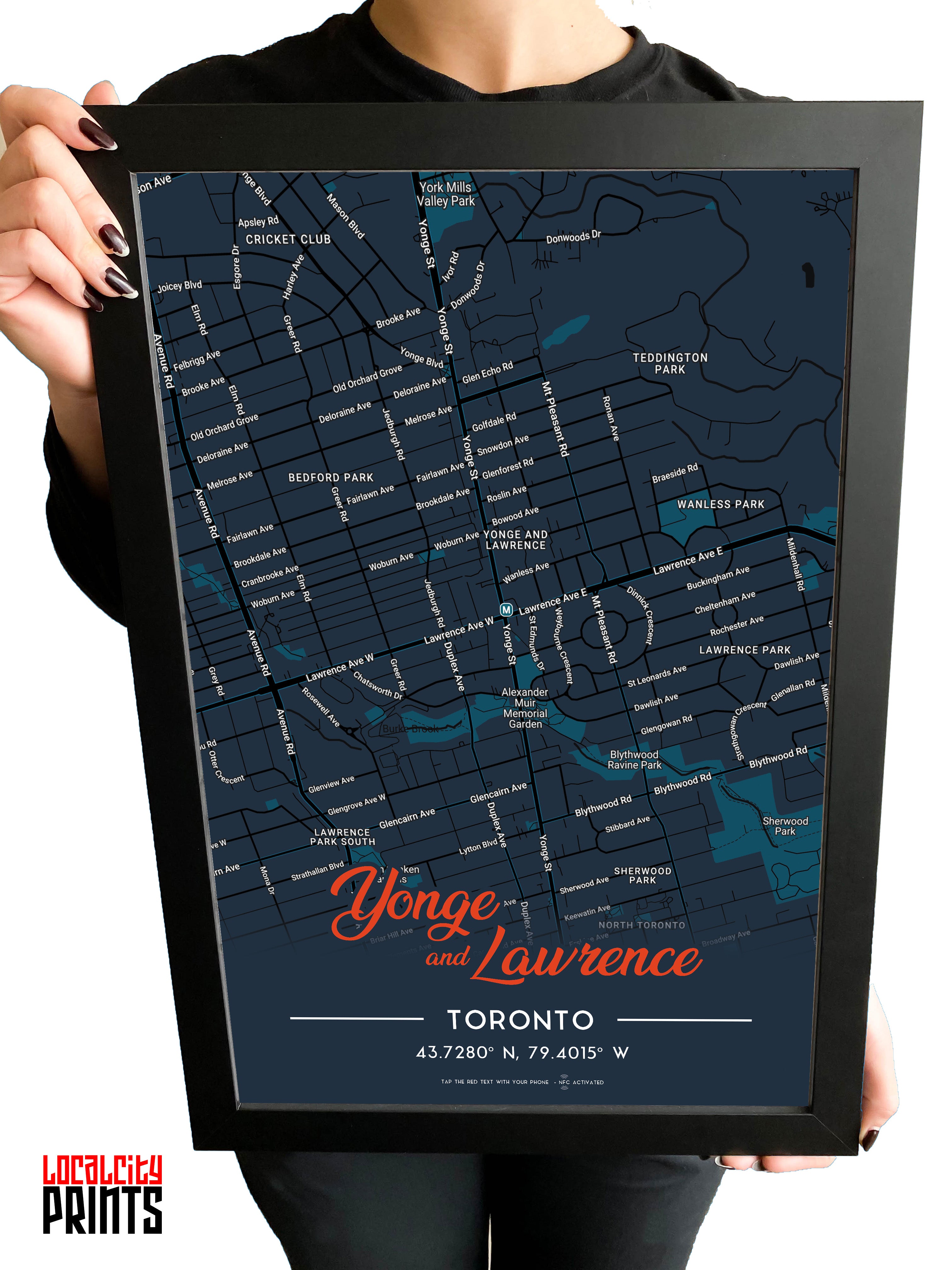 Yonge & Lawrence Map NFC Poster - Dark Theme