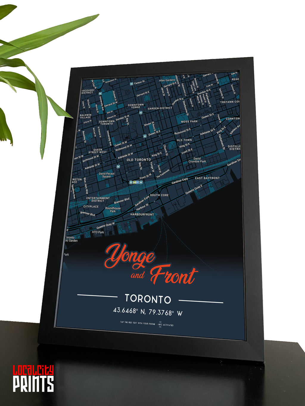 Yonge & Front Map NFC Poster - Dark Theme