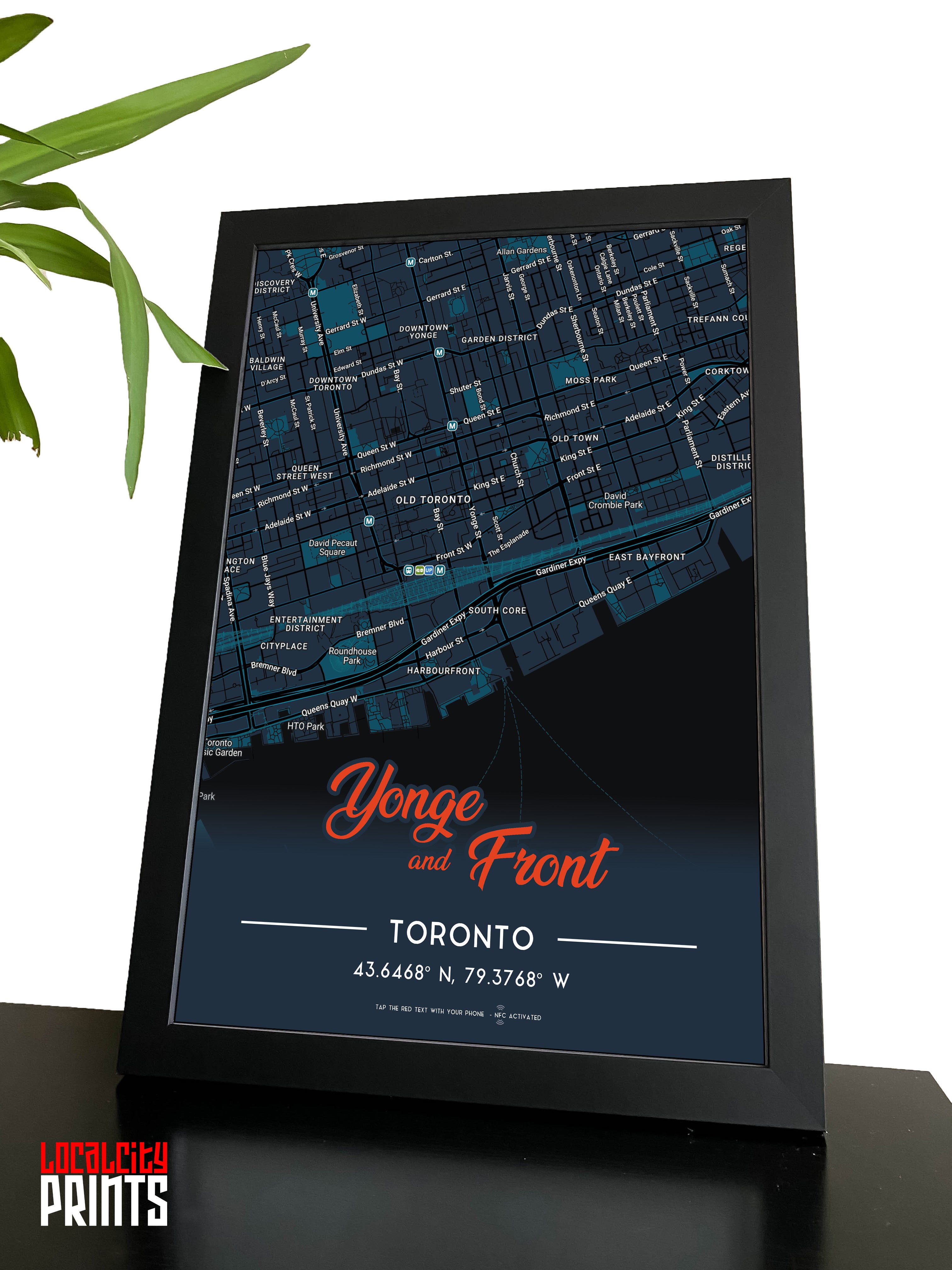 Yonge & Front Map NFC Poster - Dark Theme