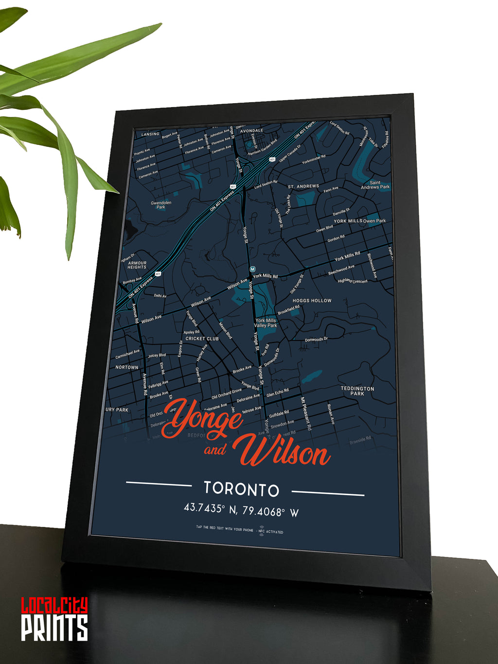 Yonge & Wilson Map NFC Poster - Dark Theme