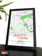 Yonge & St Clair Map NFC Poster