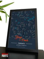 Yonge & Finch Map NFC Poster - Dark Theme