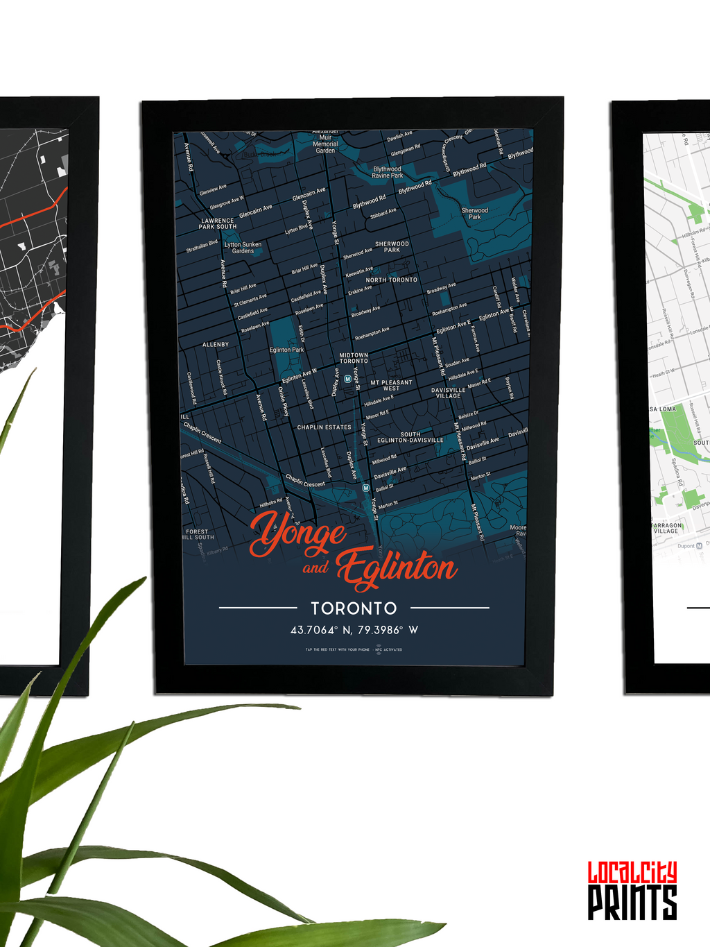 Yonge & Eglinton Map NFC Poster - Dark Theme