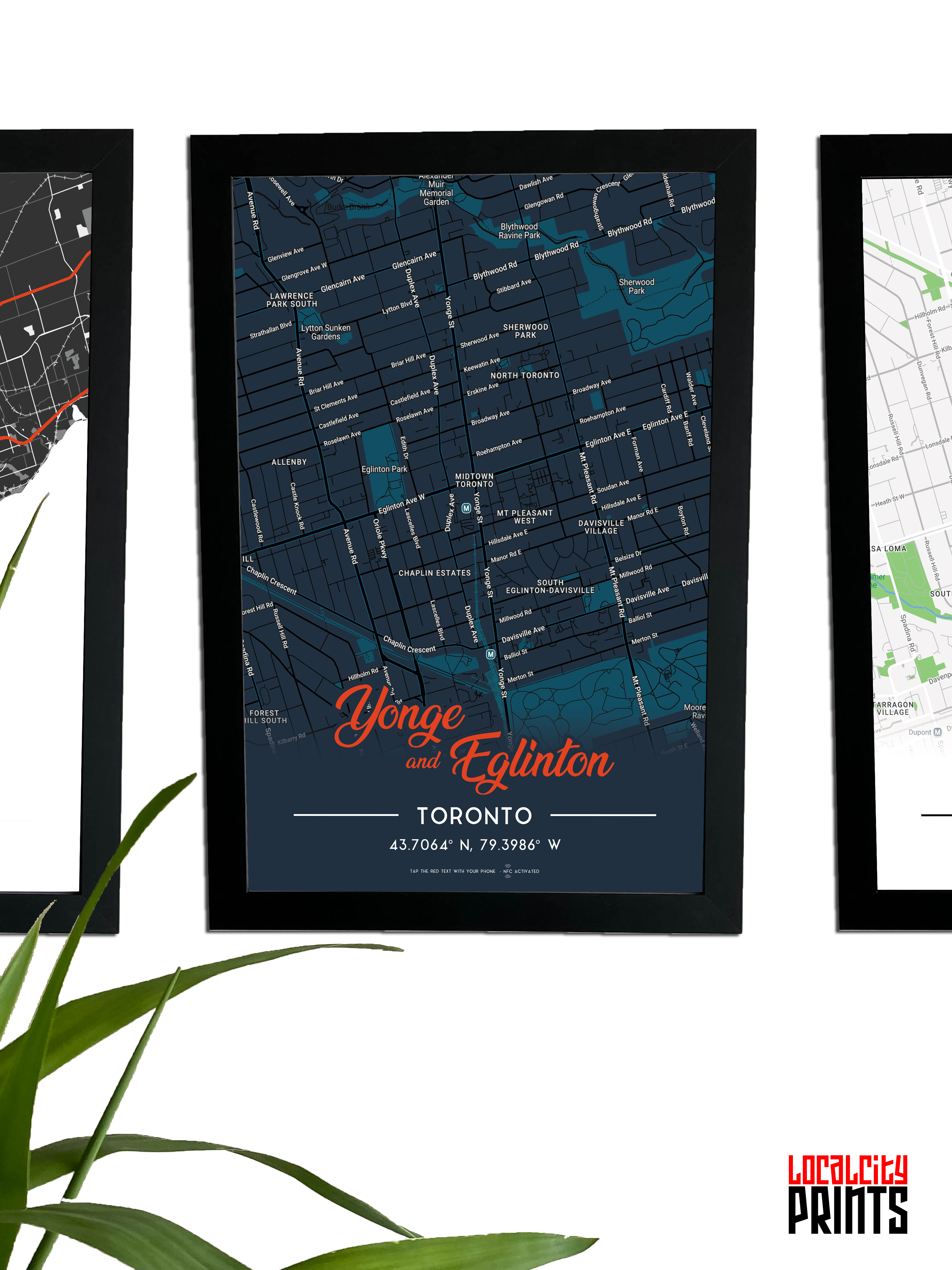 Yonge & Eglinton Map NFC Poster - Dark Theme