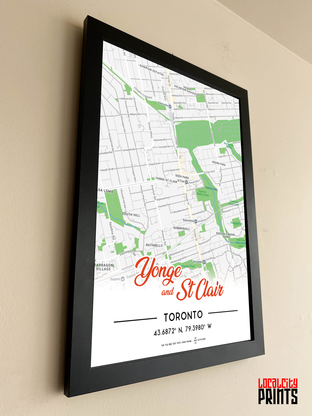 Yonge & St Clair Map NFC Poster