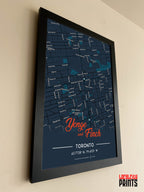 Yonge & Finch Map NFC Poster - Dark Theme