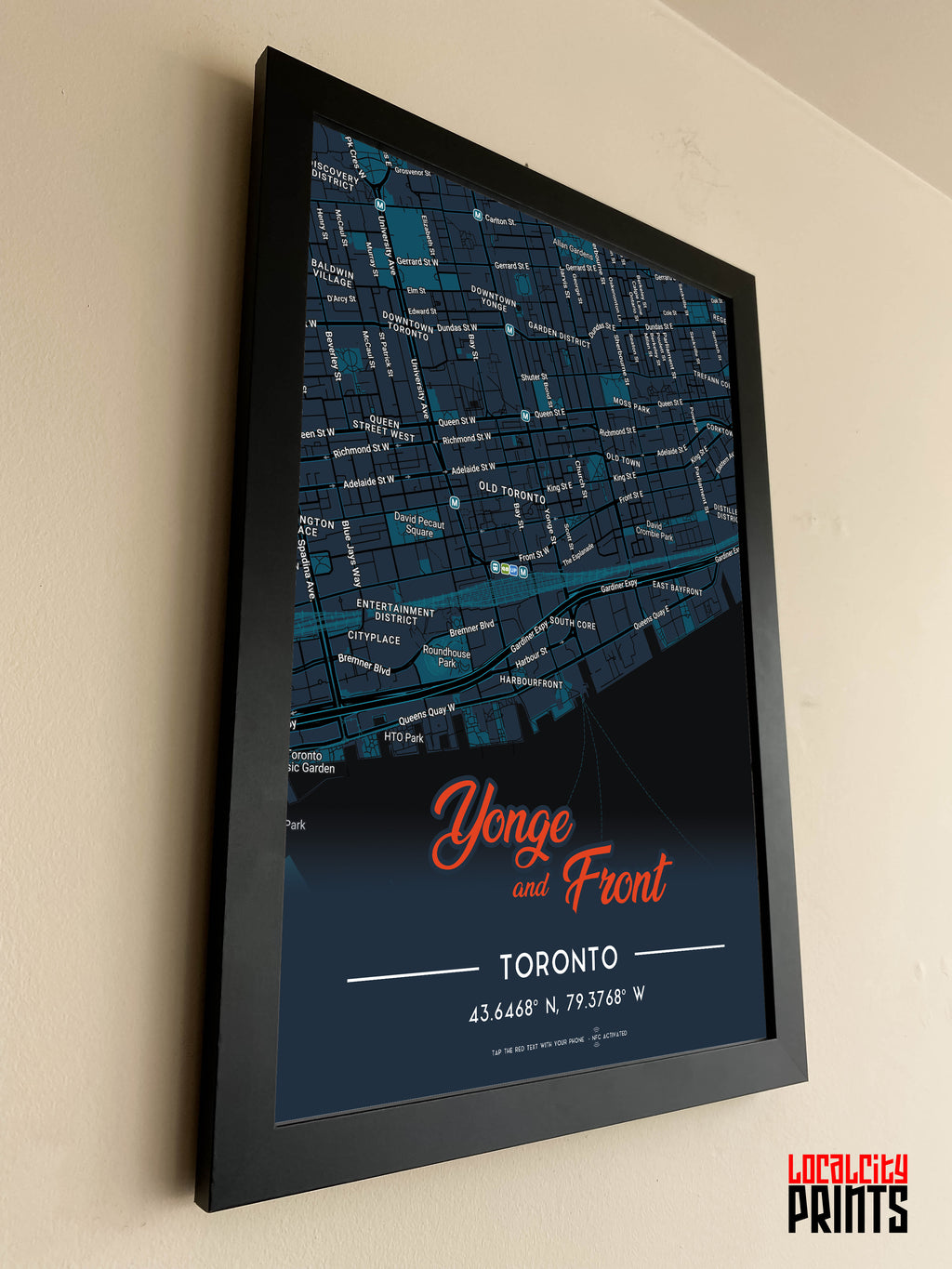Yonge & Front Map NFC Poster - Dark Theme