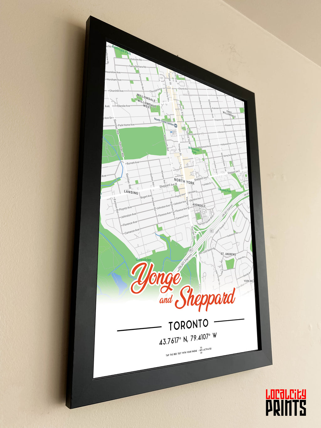 Yonge & Sheppard Map NFC Poster