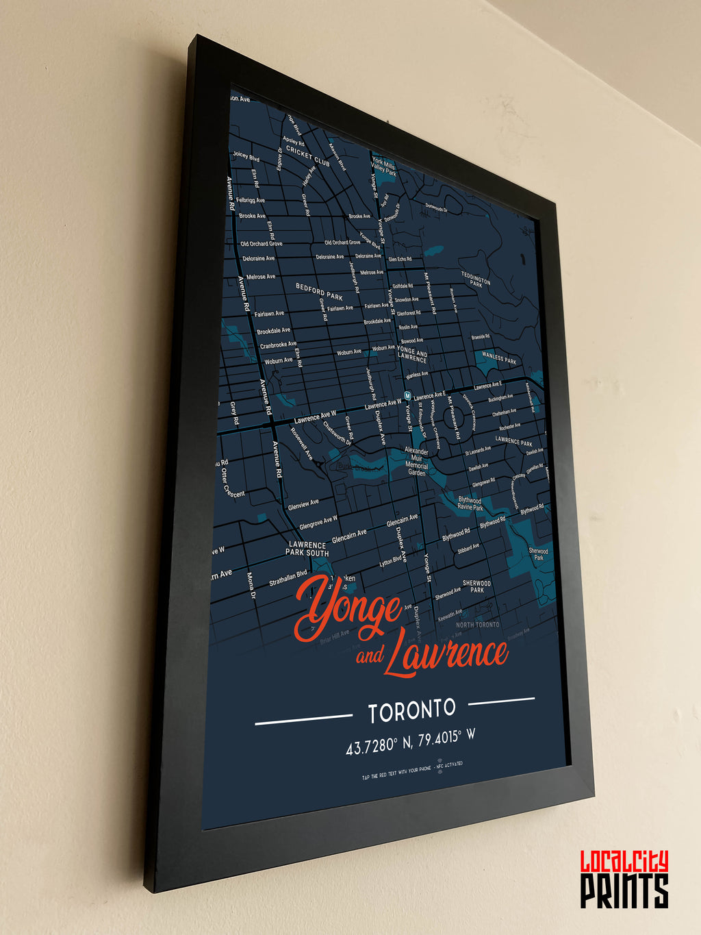 Yonge & Lawrence Map NFC Poster - Dark Theme