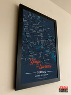 Yonge & Lawrence Map NFC Poster - Dark Theme