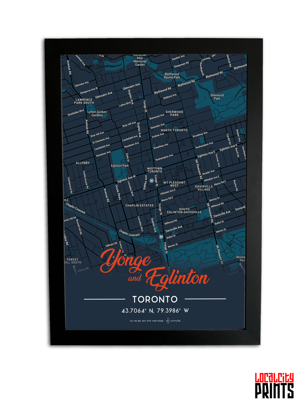 Yonge & Eglinton Map NFC Poster - Dark Theme